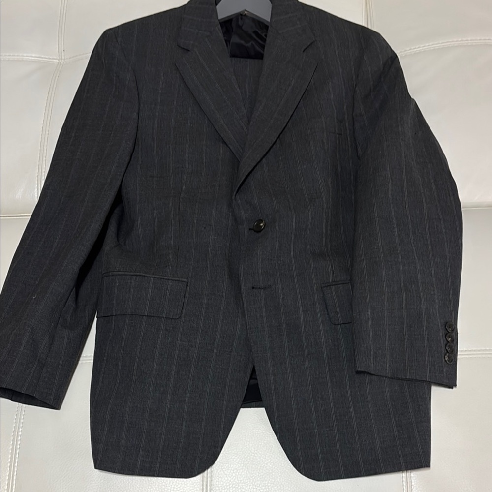 Classic Black Pinstripe Men's Blazer